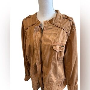 Ladies 3X camel brown utility jacket
